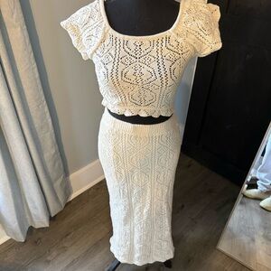 Freshman 1996 Crochet Skirt Set